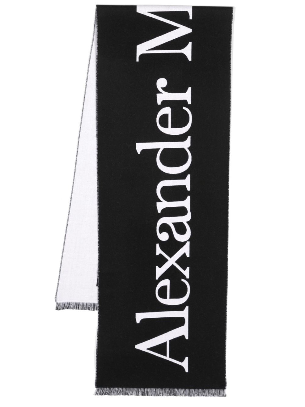 Alexander McQueen intarsia-knit logo scarf - Black von Alexander McQueen