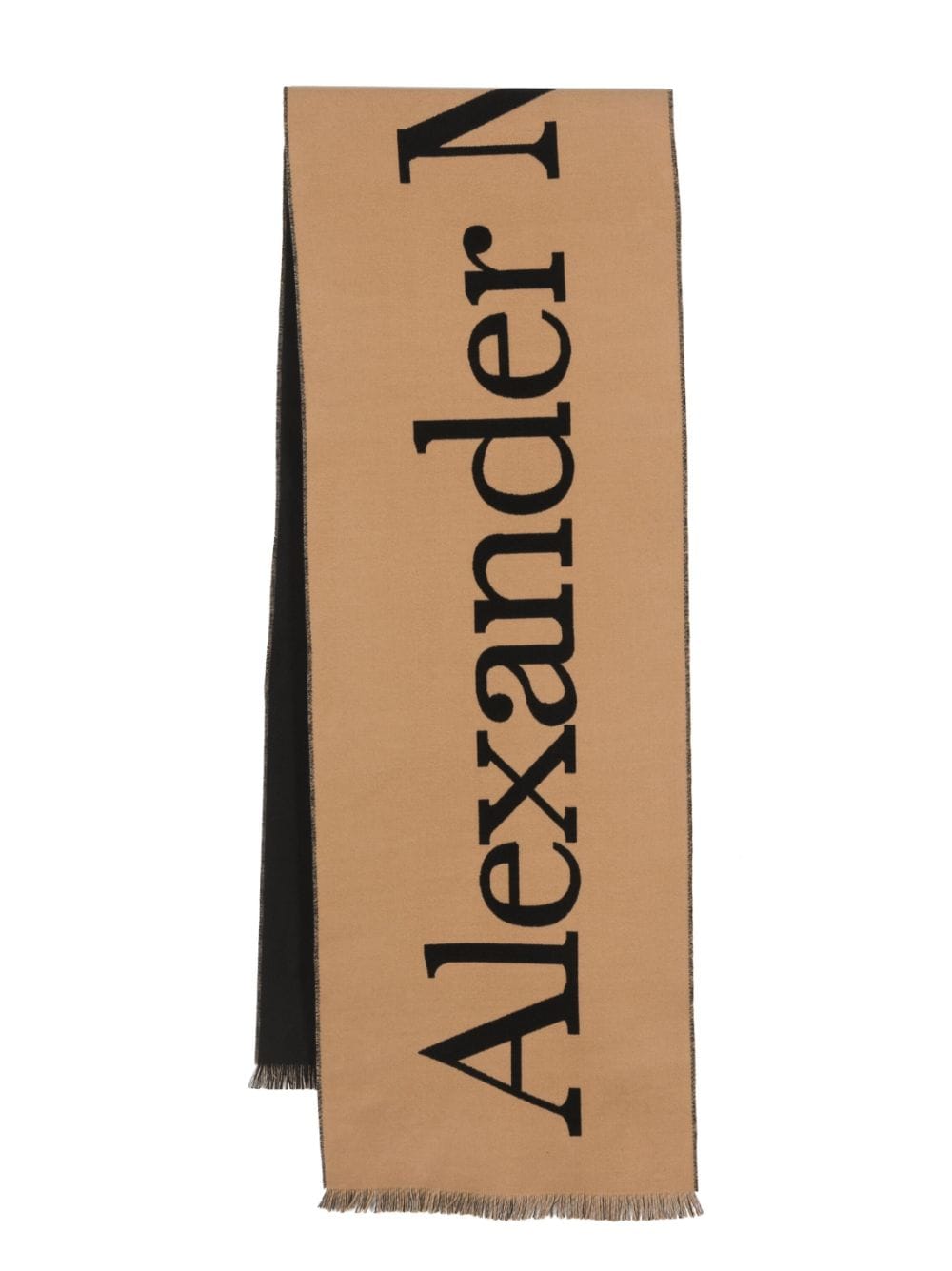 Alexander McQueen intarsia-knit logo scarf - Neutrals von Alexander McQueen