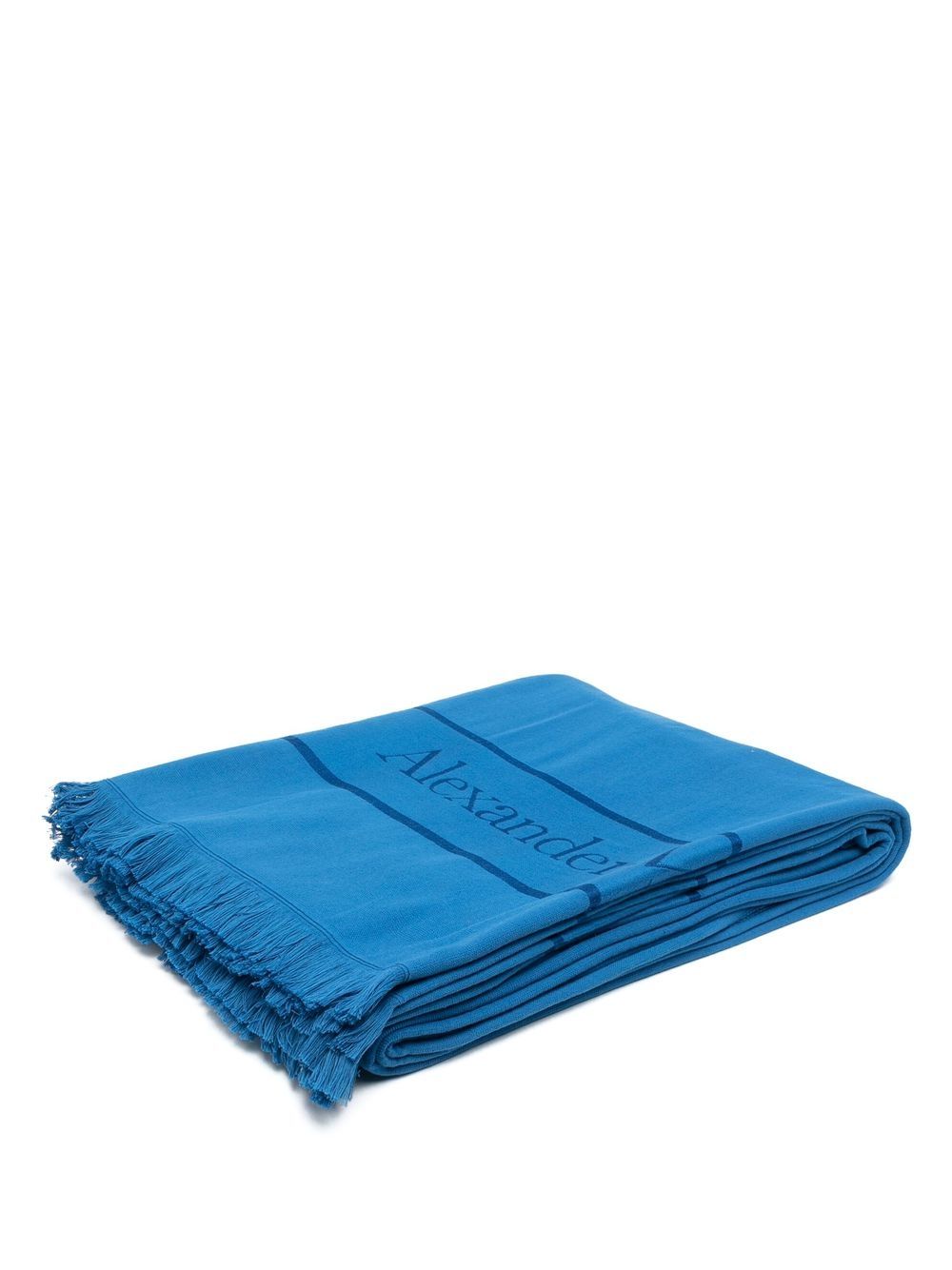 Alexander McQueen jacquard logo beach towel - Blue von Alexander McQueen