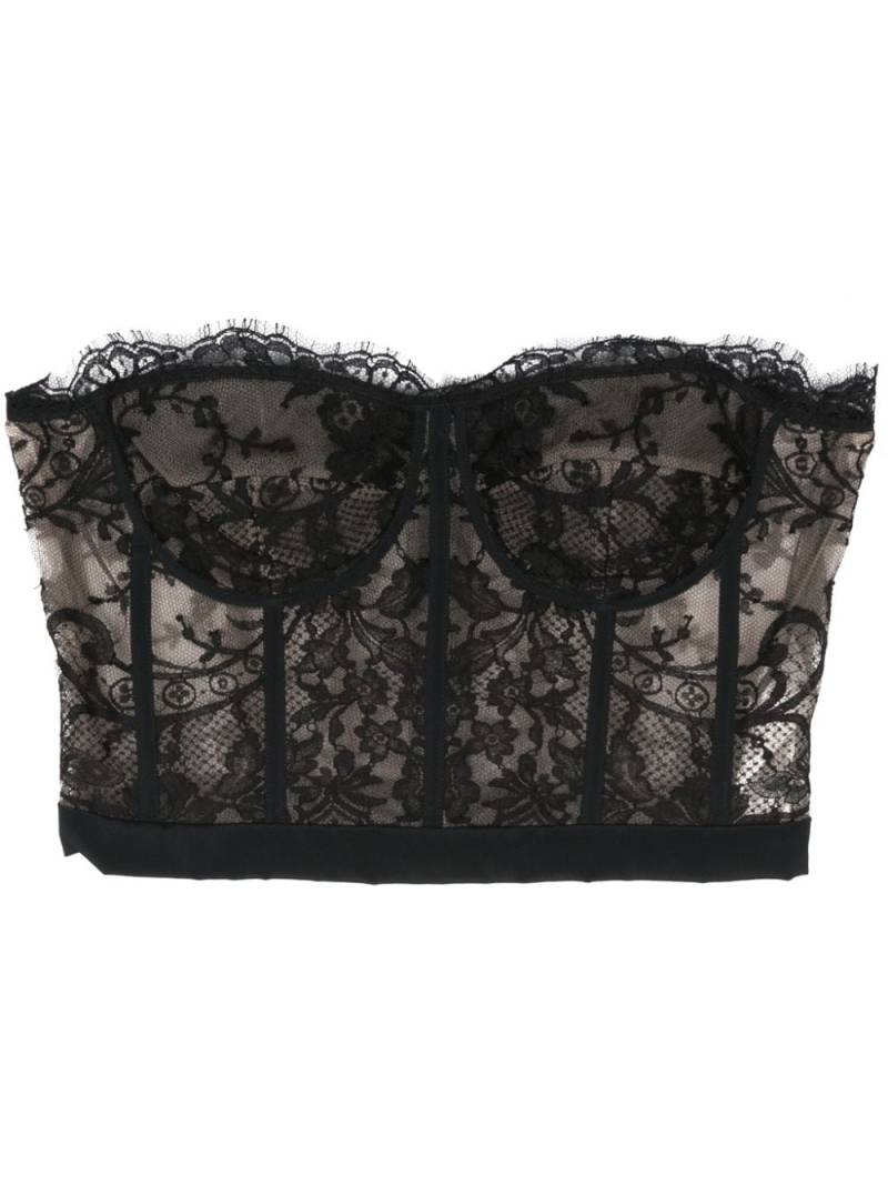 Alexander McQueen lace strapless bustier - Black von Alexander McQueen