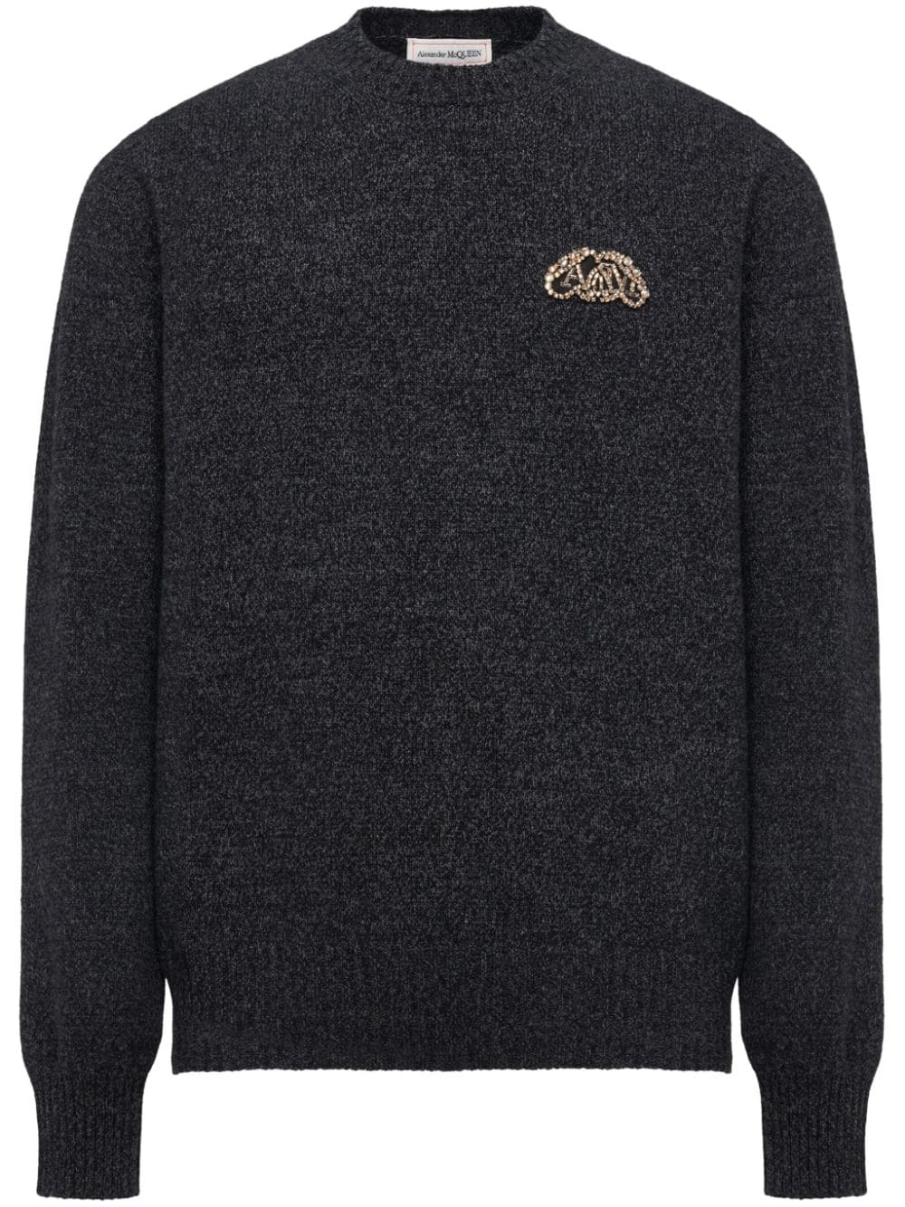 Alexander McQueen Seal logo-appliqué jumper - Grey von Alexander McQueen