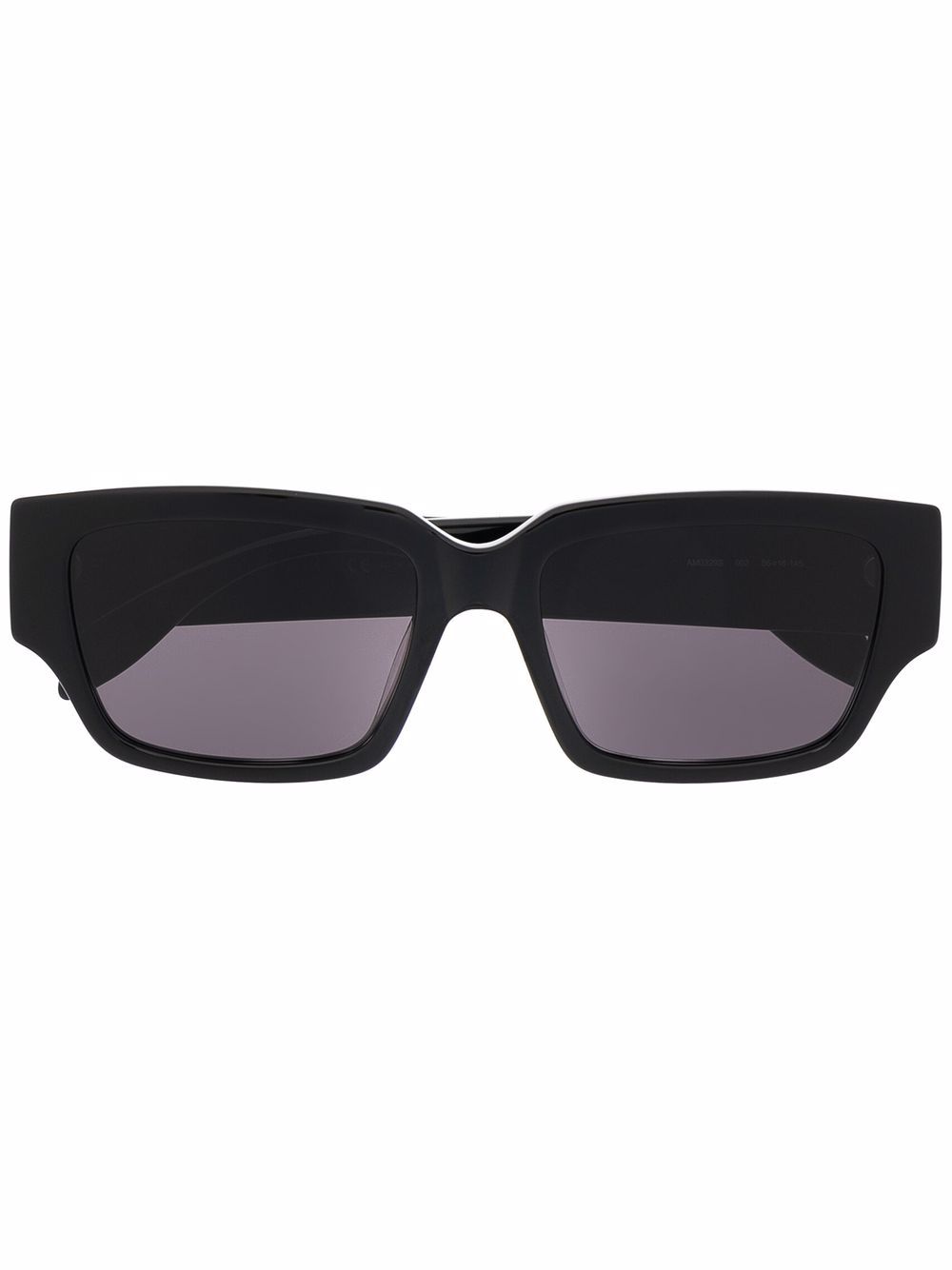 Alexander McQueen logo-arm rectangle-frame sunglasses - Black von Alexander McQueen