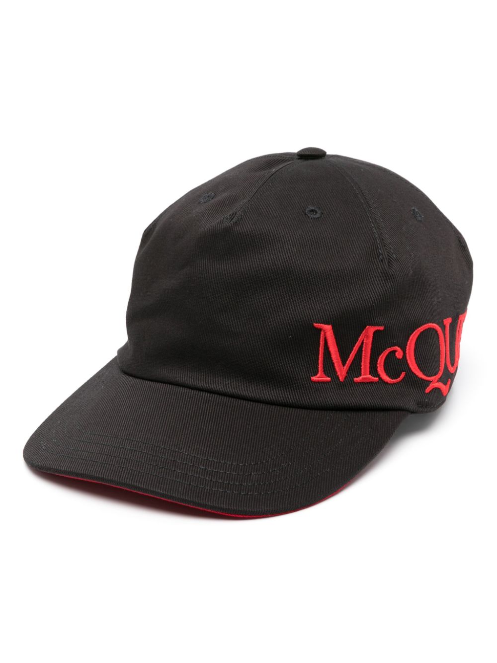 Alexander McQueen logo-embroidered cotton cap - Black von Alexander McQueen