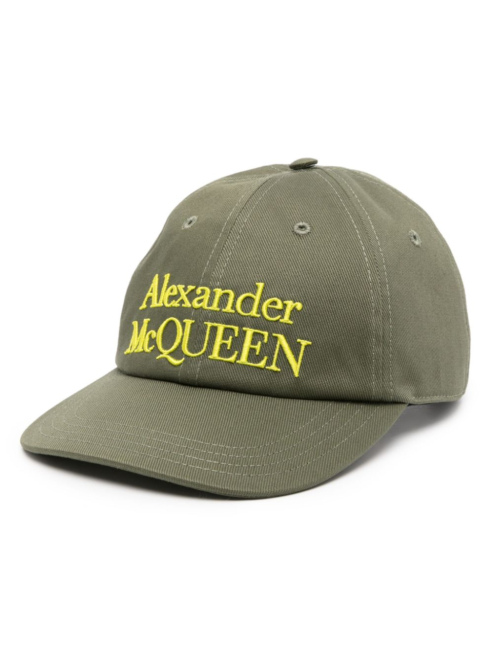 Alexander McQueen logo-embroidered cotton cap - Green von Alexander McQueen
