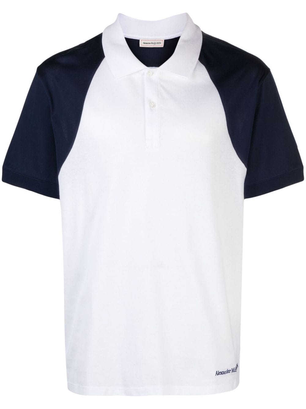 Alexander McQueen logo-embroidered cotton polo shirt - White von Alexander McQueen