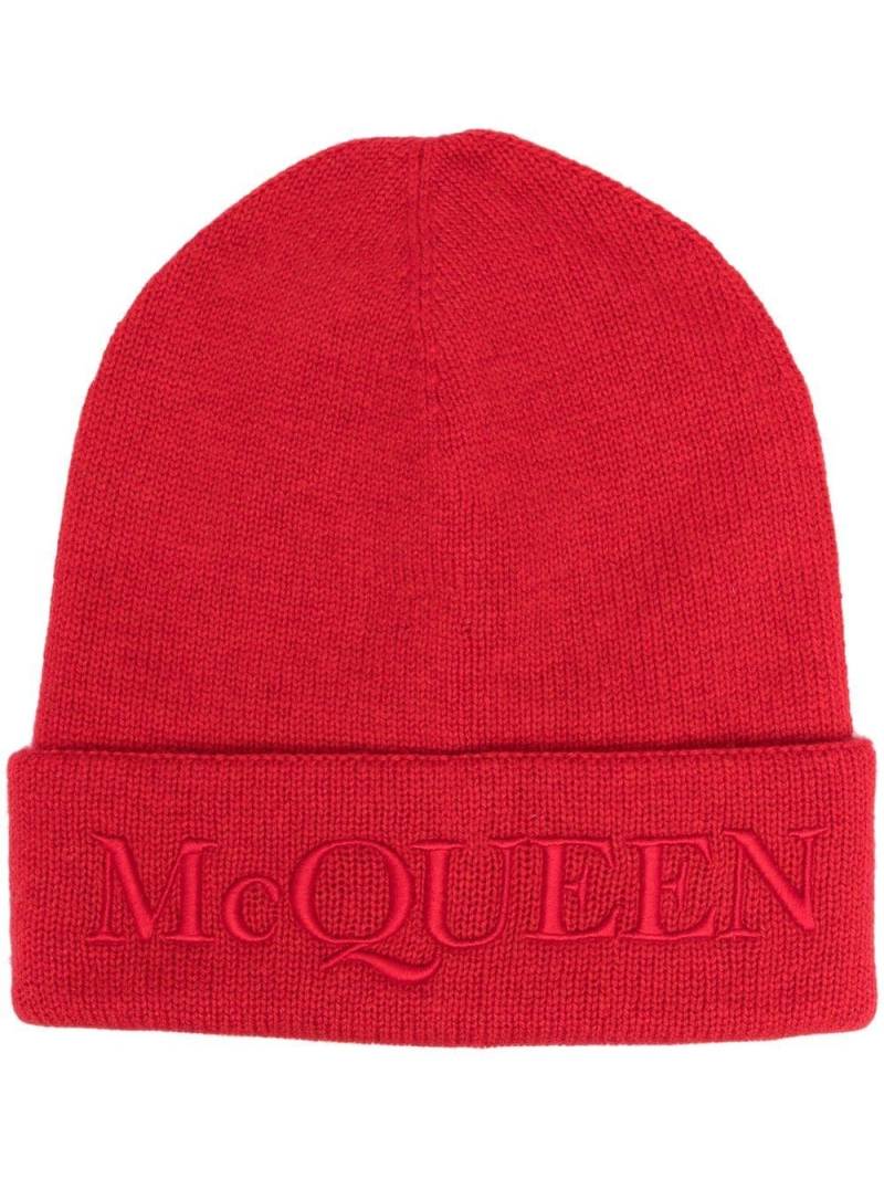 Alexander McQueen logo-embroidered knitted hat von Alexander McQueen