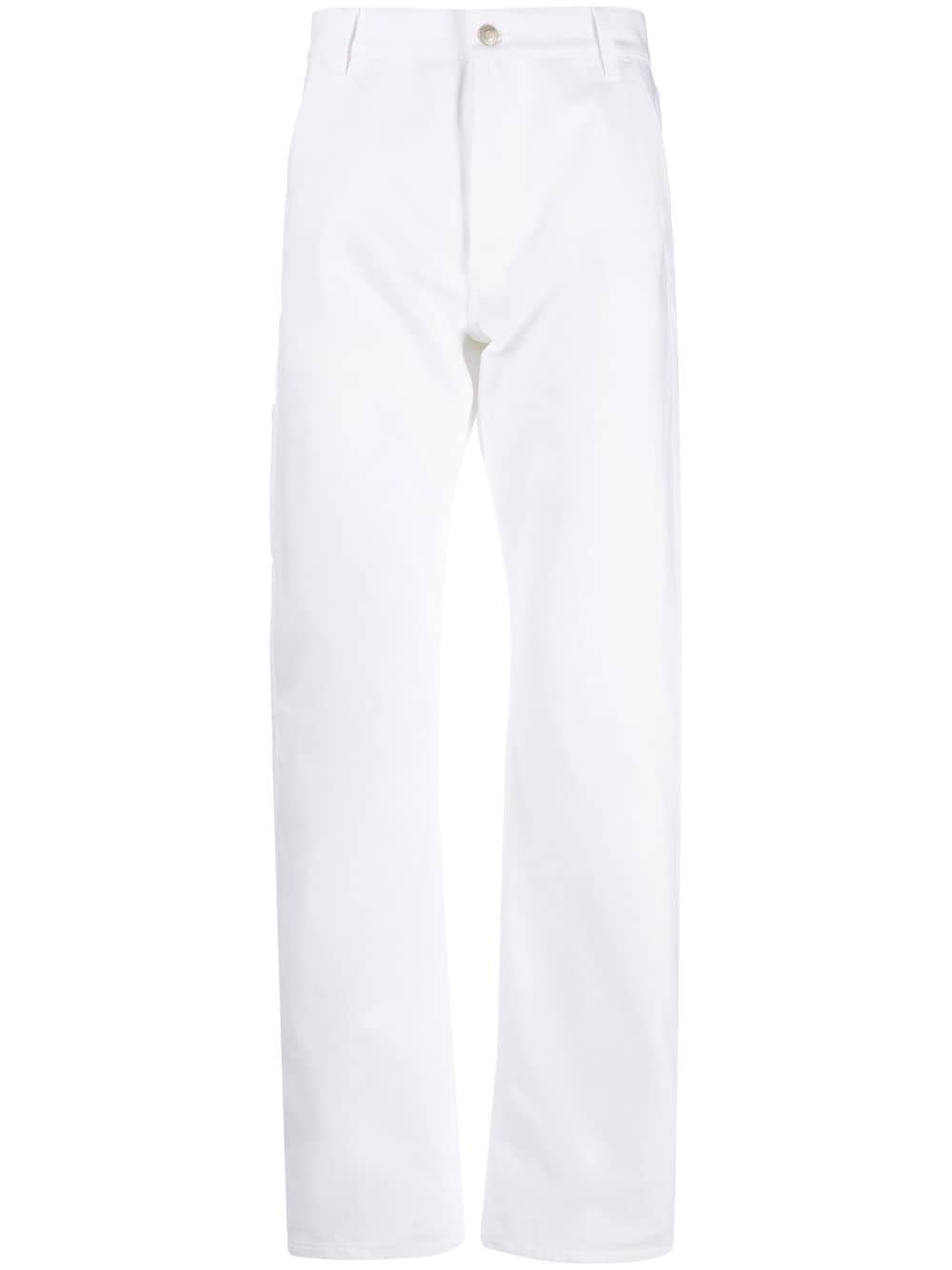 Alexander McQueen logo-embroidered slim-fit jeans - White von Alexander McQueen