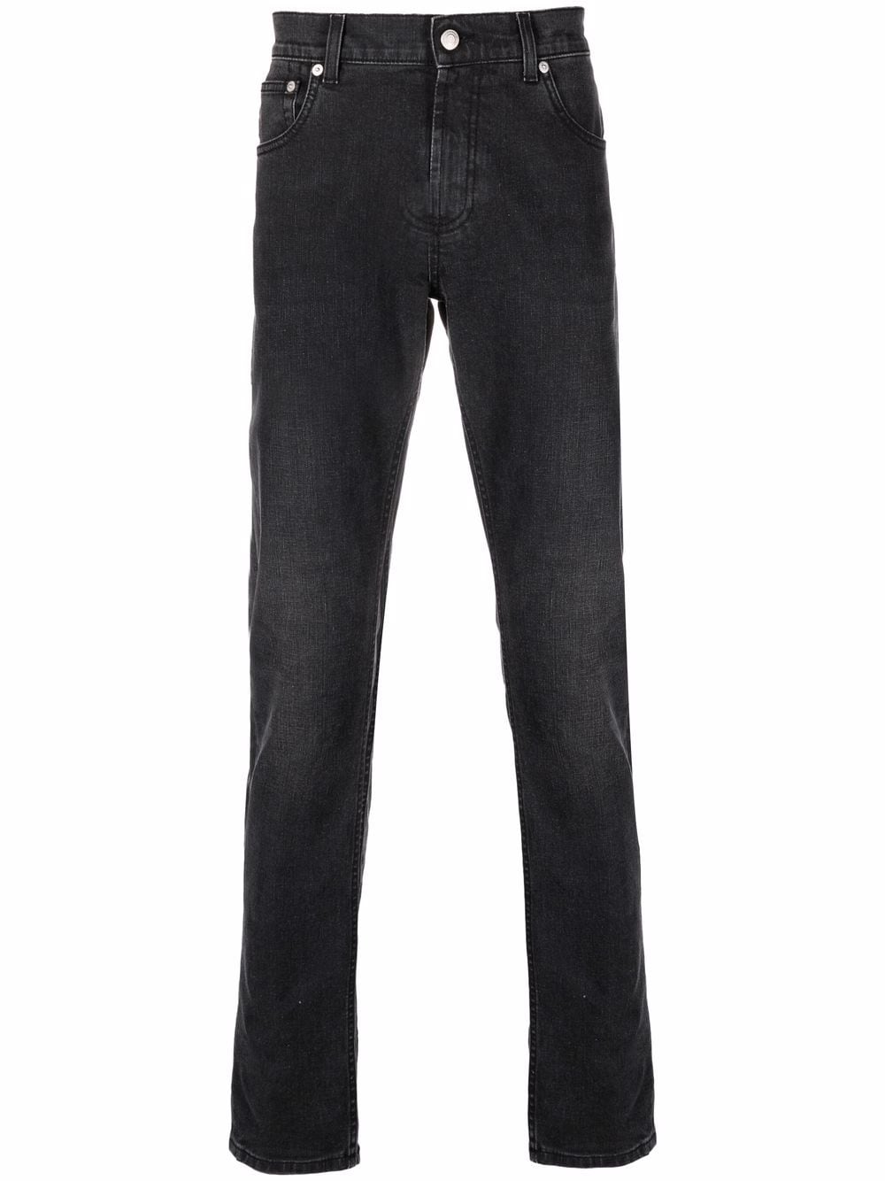 Alexander McQueen logo-embroidered straight-leg jeans - Grey von Alexander McQueen