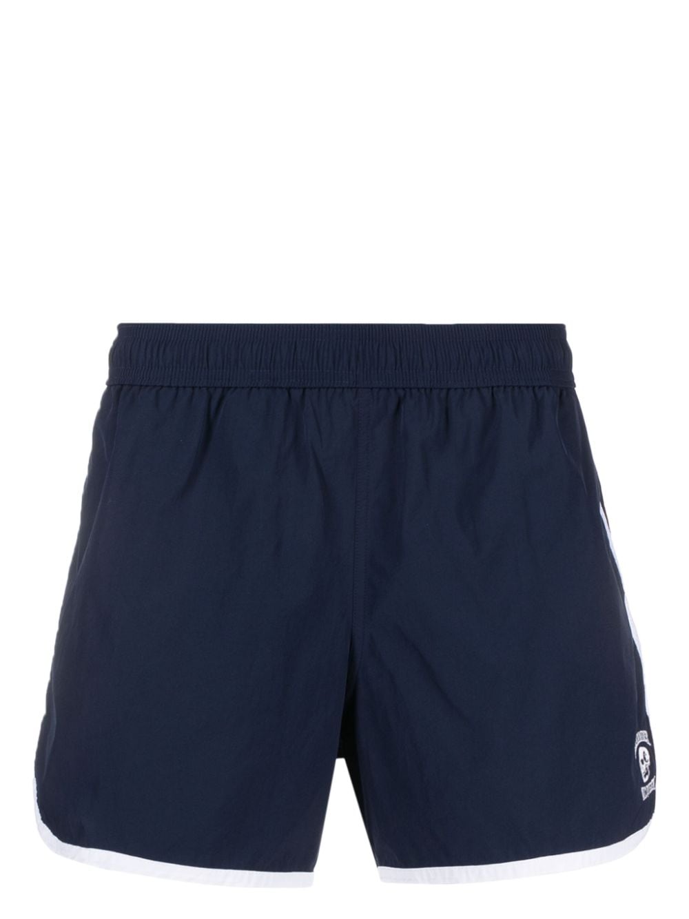 Alexander McQueen logo-embroidery swim shorts - Blue von Alexander McQueen