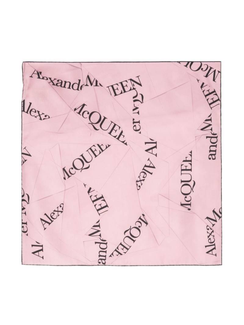 Alexander McQueen logo-jacquard silk scarf - Pink von Alexander McQueen