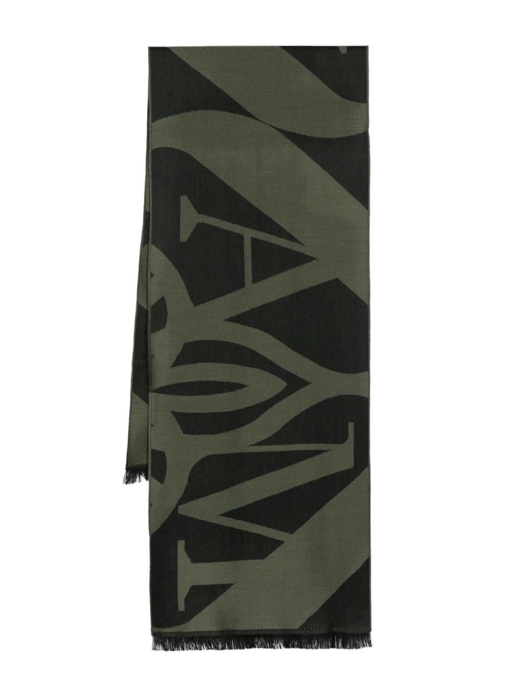 Alexander McQueen Exploded Seal logo-intarsia scarf - Green von Alexander McQueen