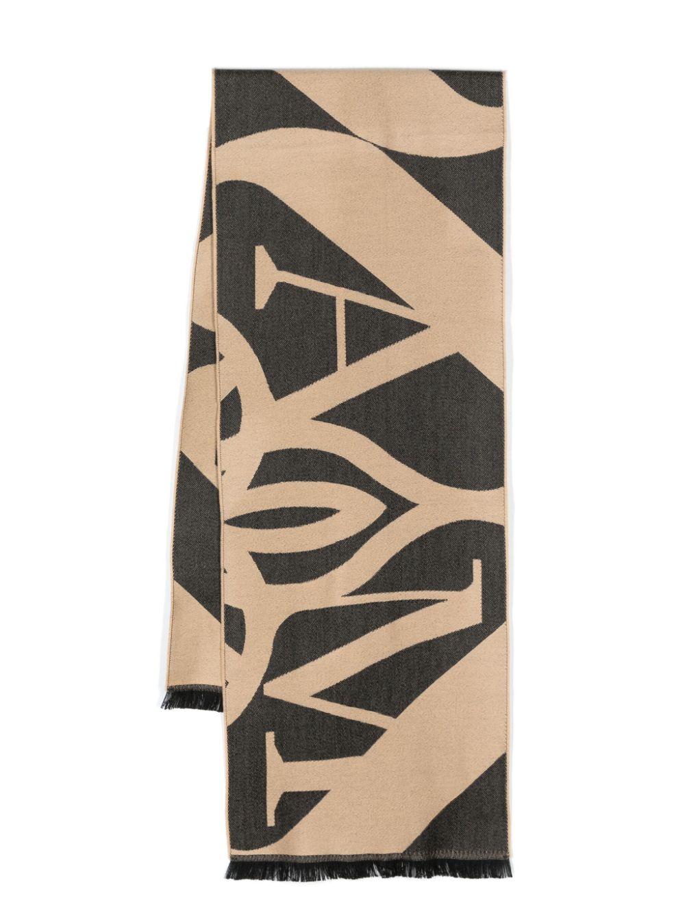 Alexander McQueen logo-jacquard wool scarf - Neutrals von Alexander McQueen