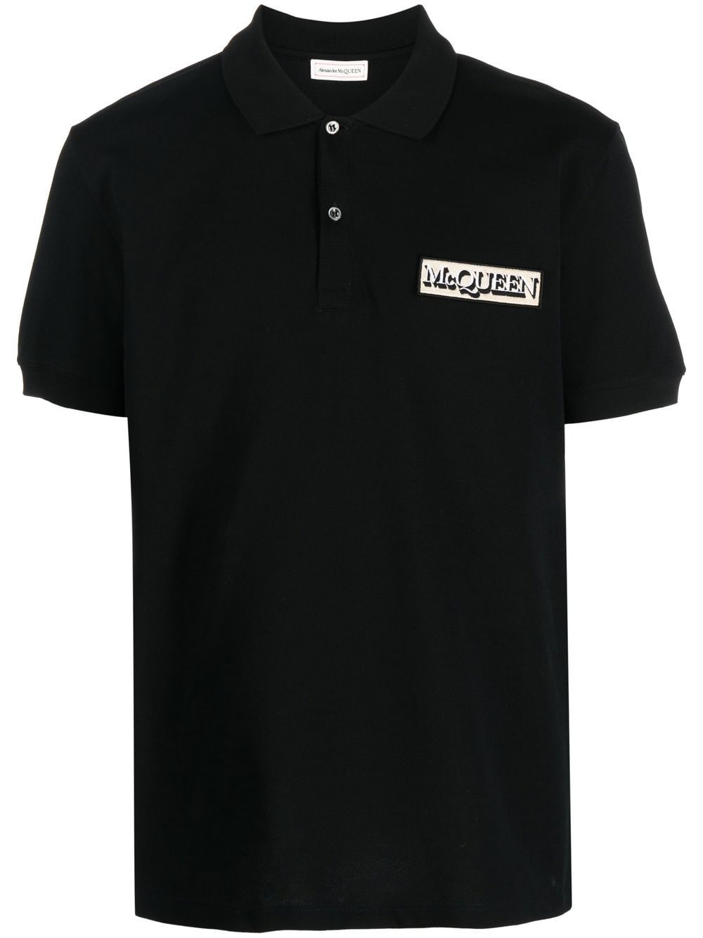 Alexander McQueen logo-patch polo shirt - Black von Alexander McQueen