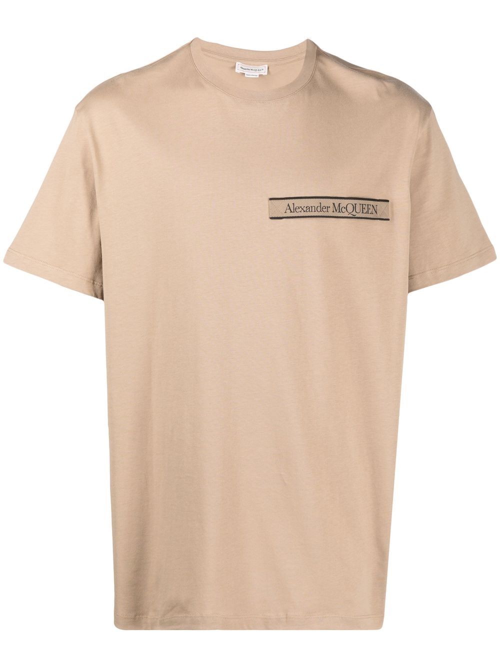 Alexander McQueen logo patch short-sleeve T-shirt - Neutrals von Alexander McQueen
