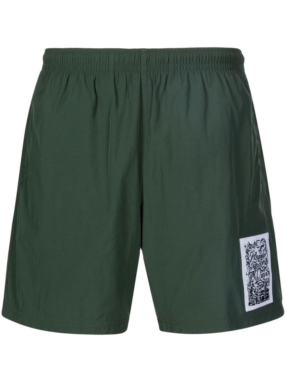 Alexander McQueen logo-patch swim shorts - Green von Alexander McQueen