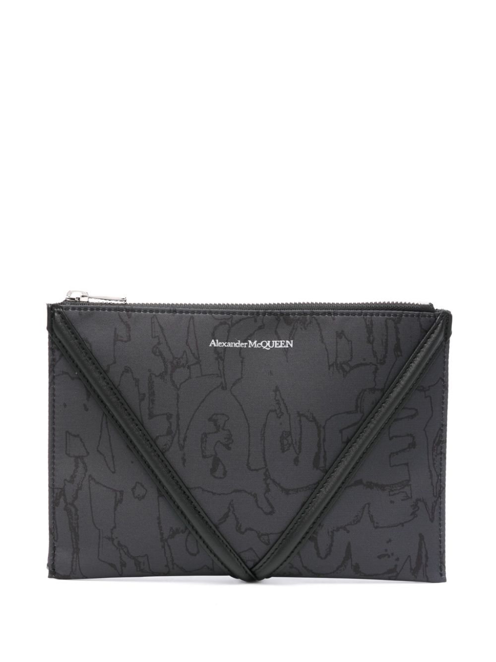 Alexander McQueen logo-print clutch bag - Black von Alexander McQueen