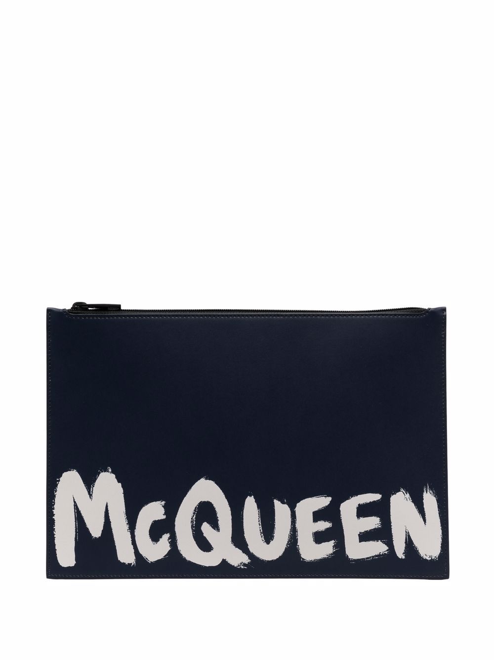 Alexander McQueen logo-print clutch bag - Blue von Alexander McQueen