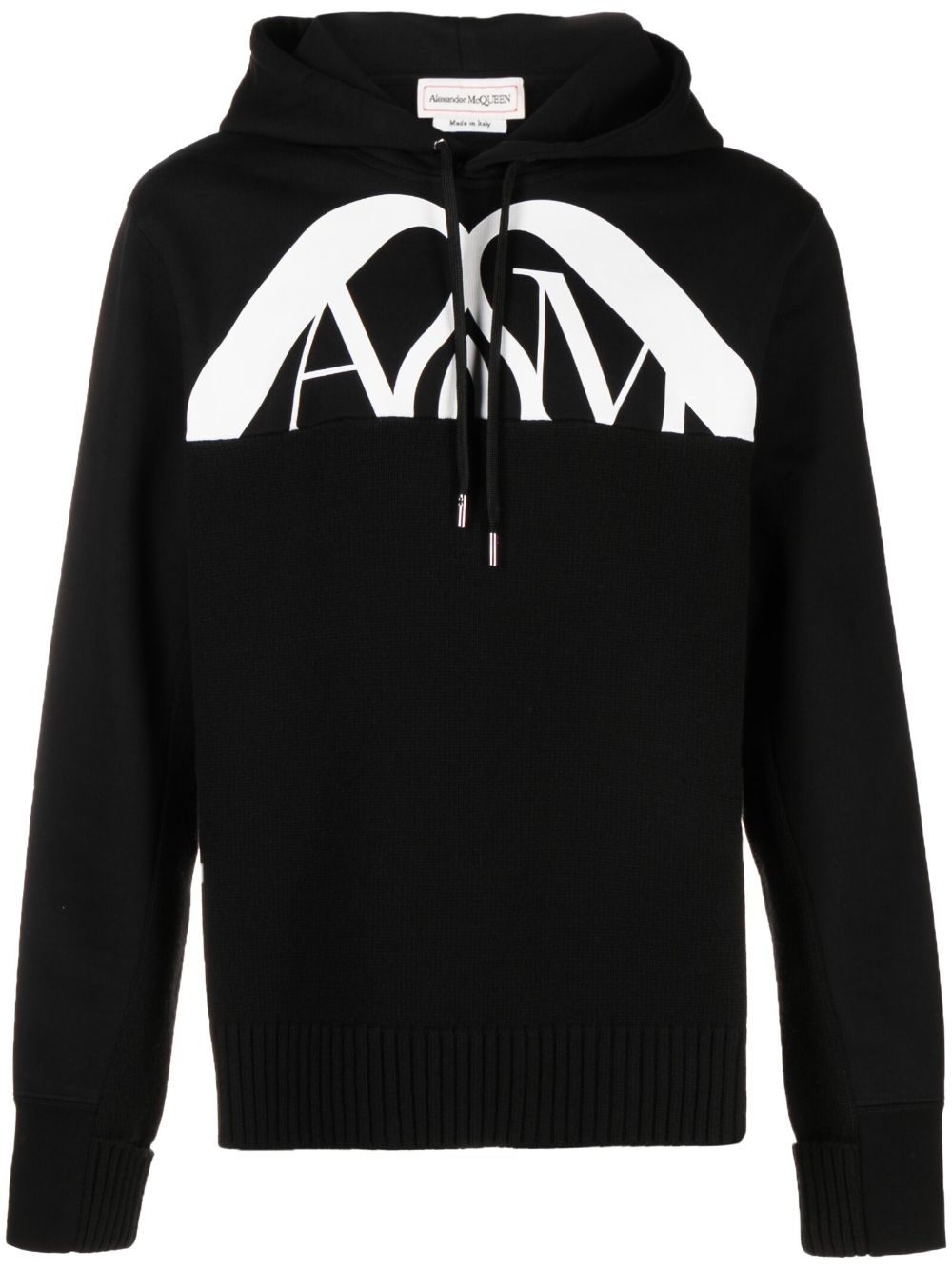 Alexander McQueen logo-print cotton hoodie - Black von Alexander McQueen
