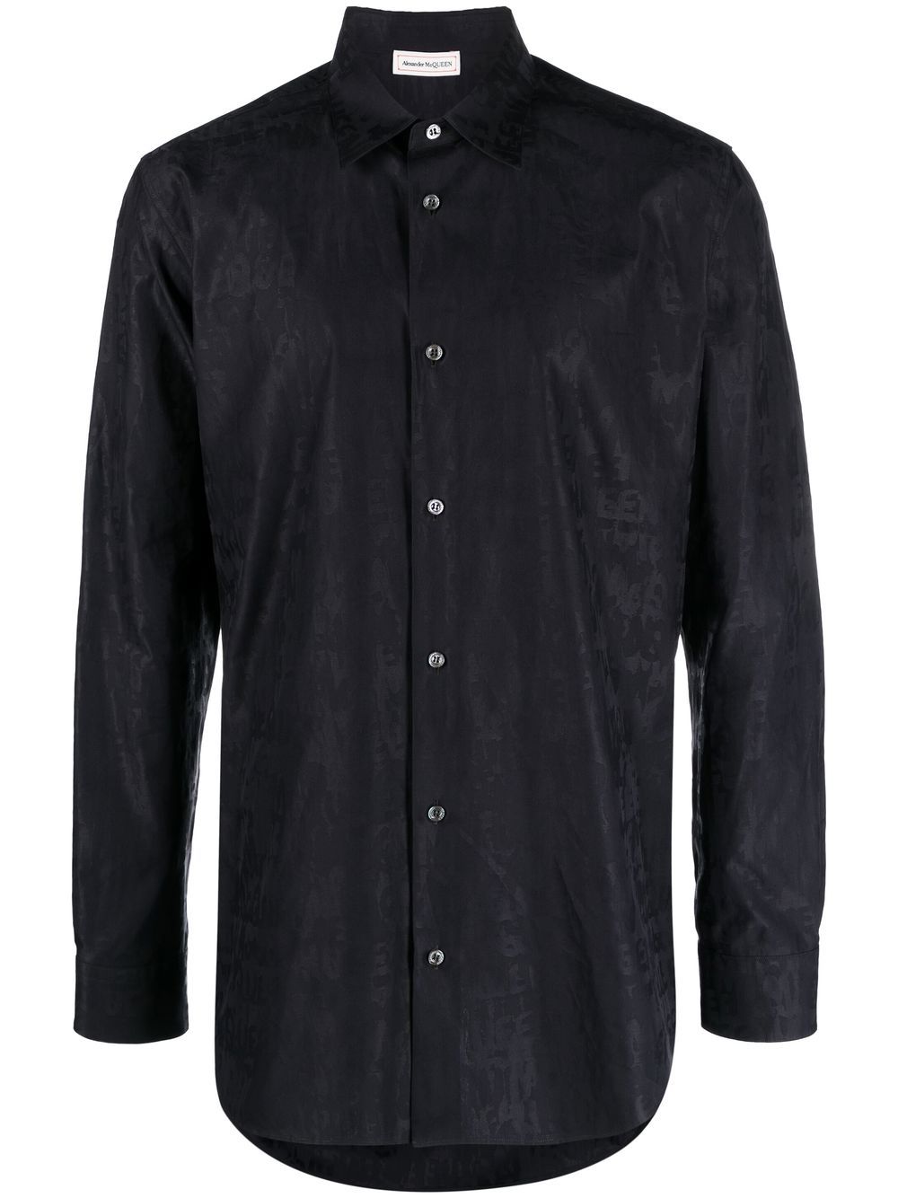 Alexander McQueen logo-print cotton shirt - Black von Alexander McQueen
