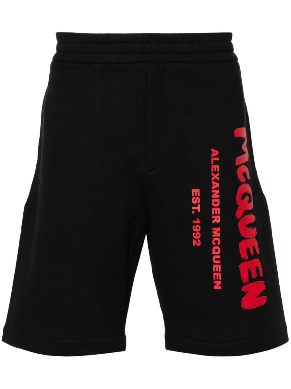 Alexander McQueen logo-print cotton shorts - Black von Alexander McQueen