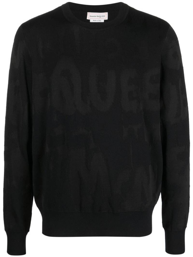 Alexander McQueen logo-print crew-neck sweater - Black von Alexander McQueen
