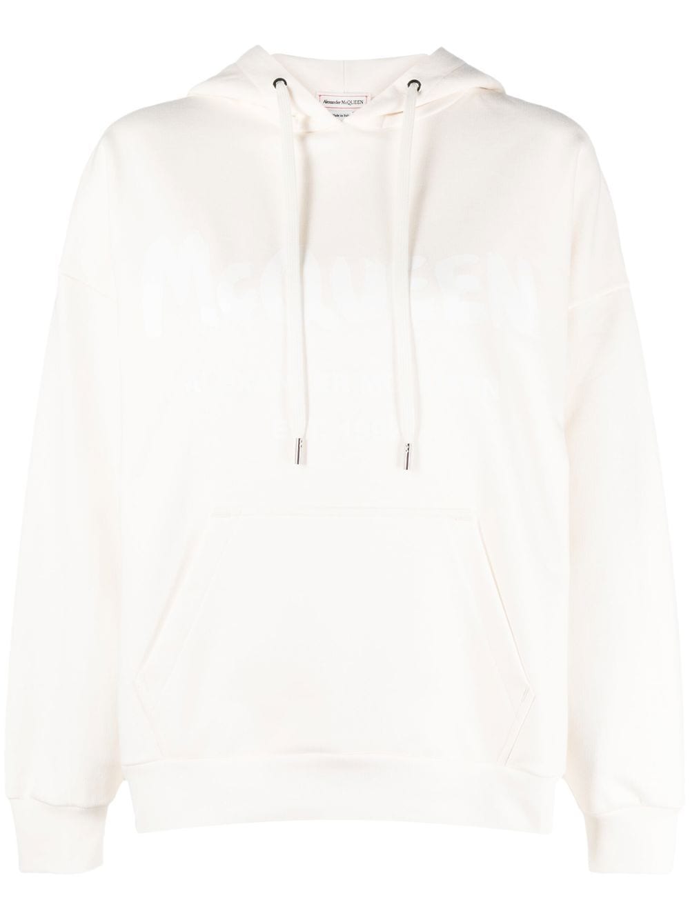 Alexander McQueen logo-print drawstring hoodie - Neutrals von Alexander McQueen