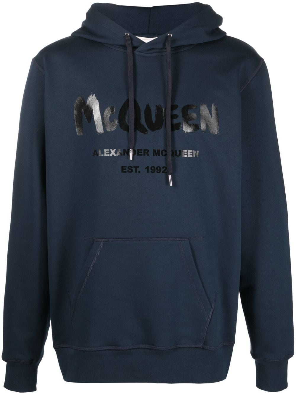 Alexander McQueen logo-print hooded sweatshirt - Blue von Alexander McQueen