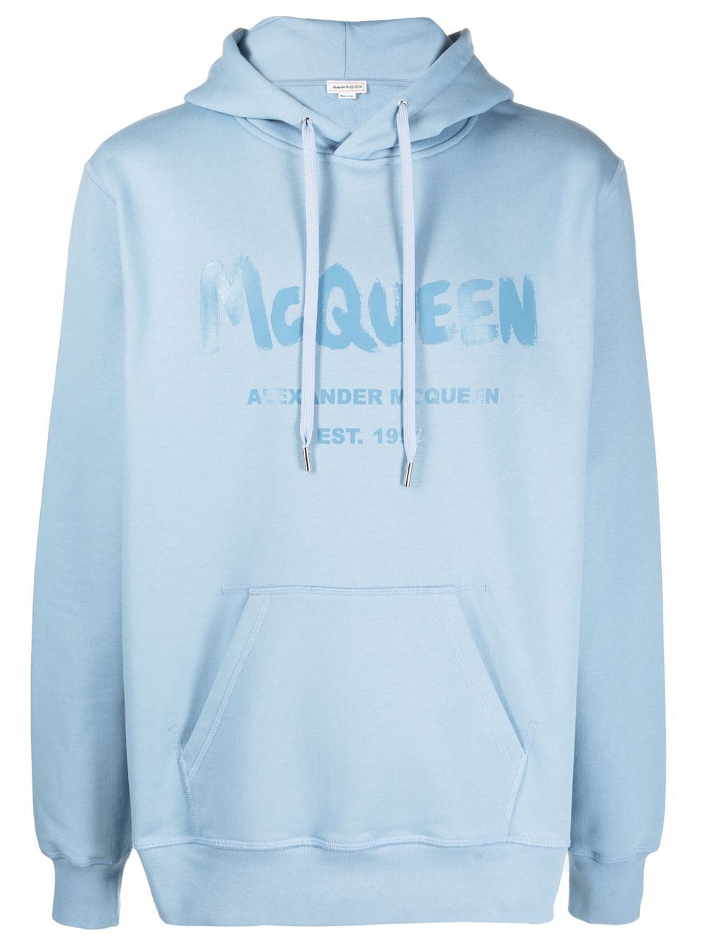 Alexander McQueen logo-print hooded sweatshirt - Blue von Alexander McQueen