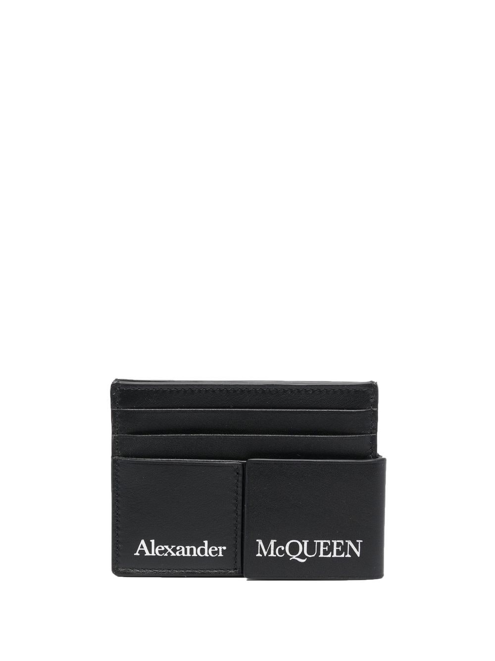 Alexander McQueen logo-print layered cardholder - Black von Alexander McQueen