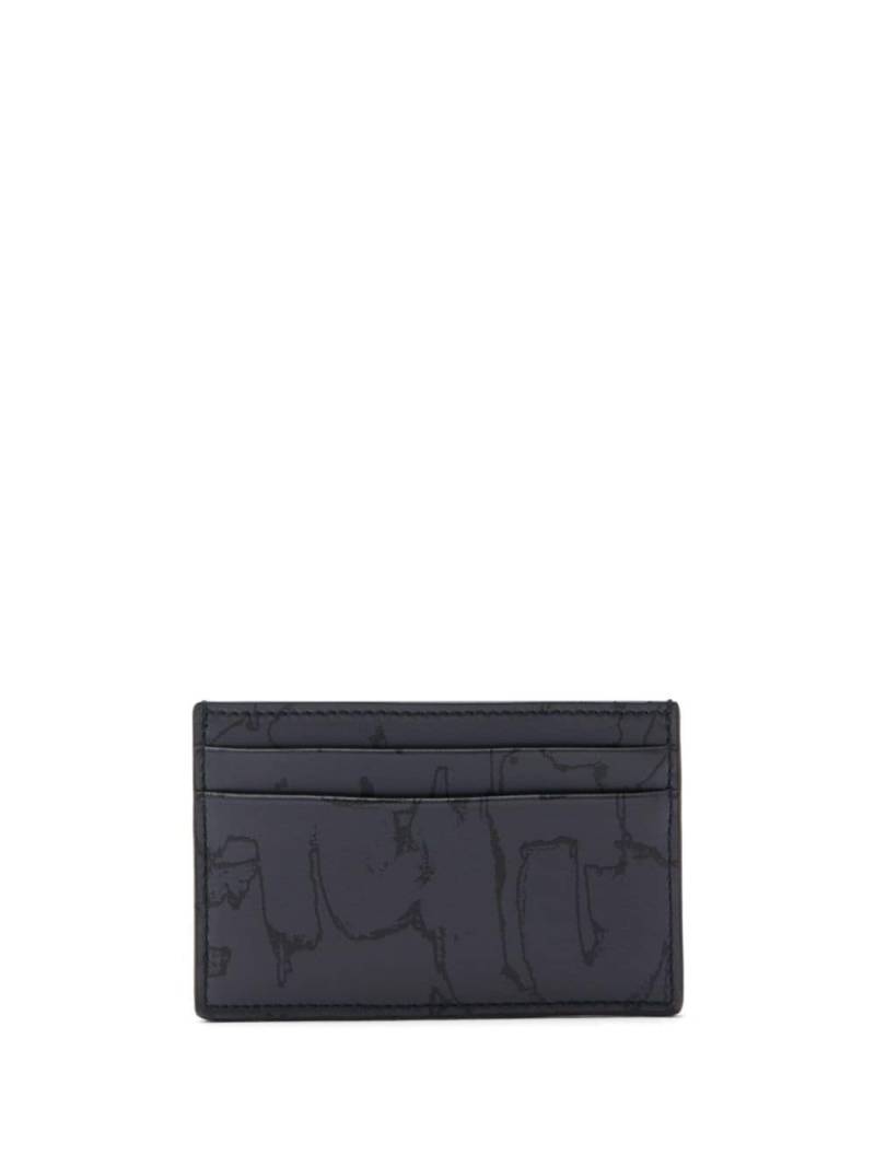 Alexander McQueen Graffiti leather card holder - Black von Alexander McQueen