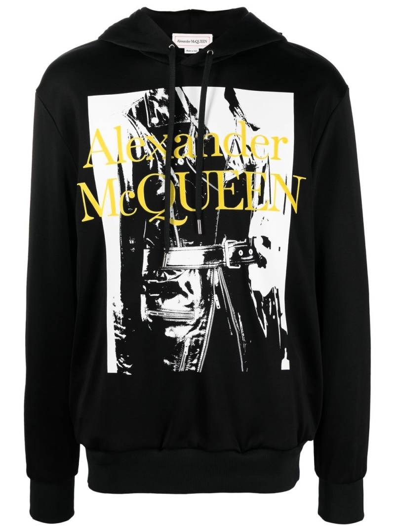 Alexander McQueen logo-print long-sleeved hoodie - Black von Alexander McQueen