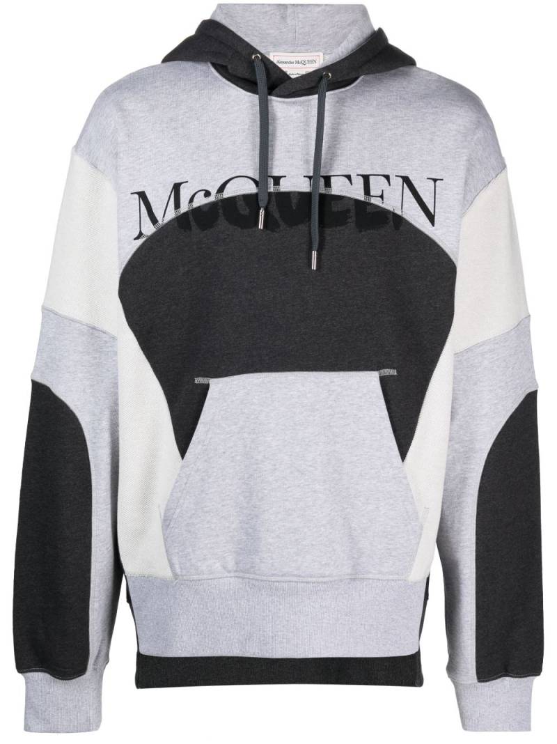 Alexander McQueen logo-print cotton hoodie - Grey von Alexander McQueen