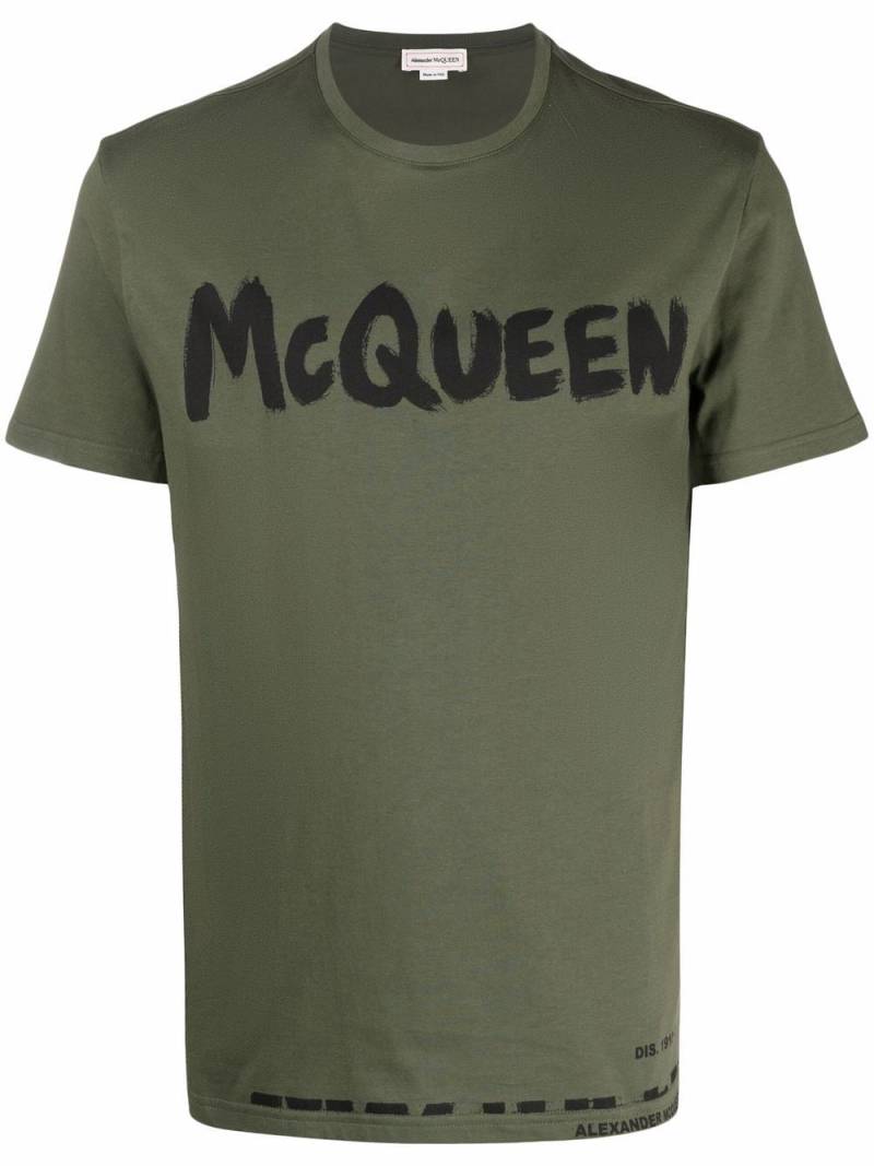 Alexander McQueen logo-print short-sleeved T-shirt - Green von Alexander McQueen