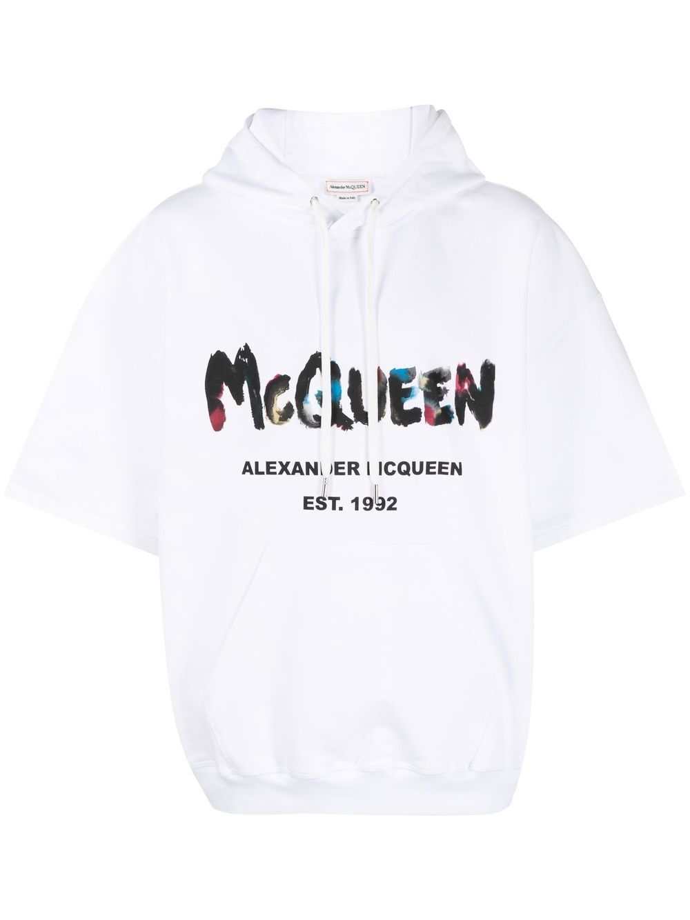 Alexander McQueen logo-print short-sleeved hoodie - White von Alexander McQueen