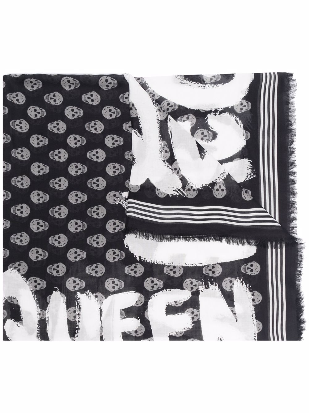 Alexander McQueen logo-print skull scarf - Black von Alexander McQueen