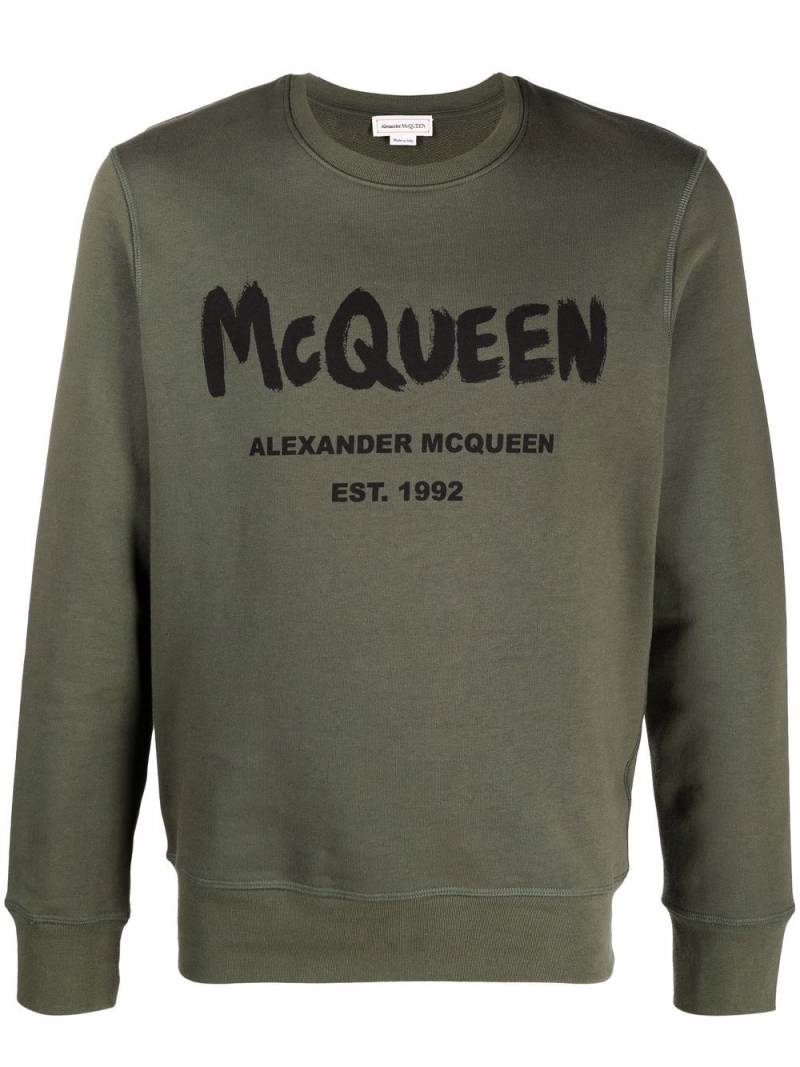 Alexander McQueen logo print sweatshirt - Green von Alexander McQueen