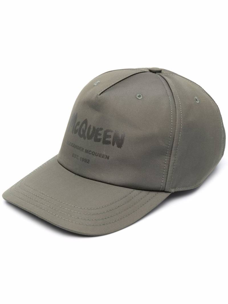 Alexander McQueen logo-printed cap - Green von Alexander McQueen