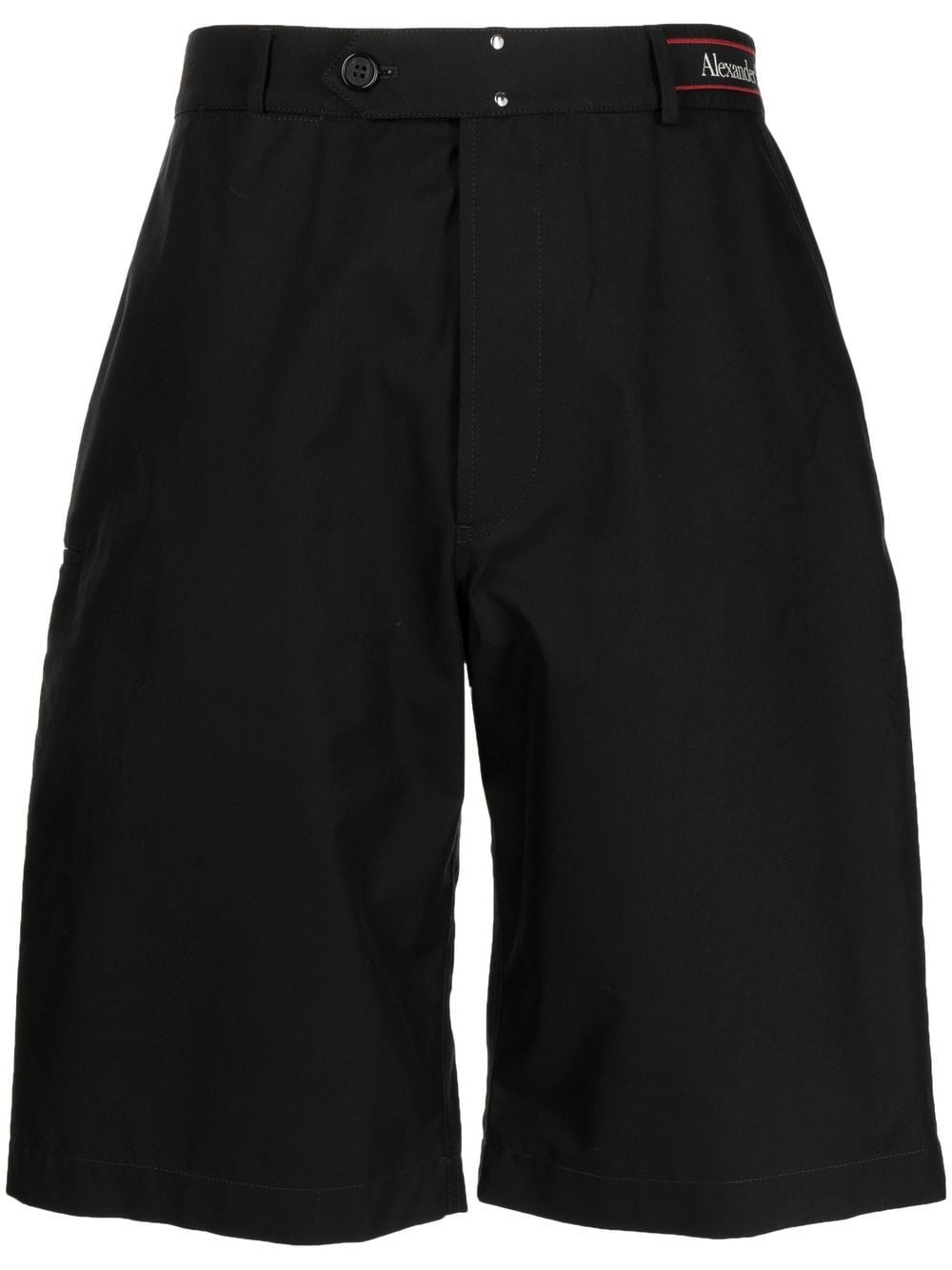 Alexander McQueen logo waistband cotton shorts - Black von Alexander McQueen