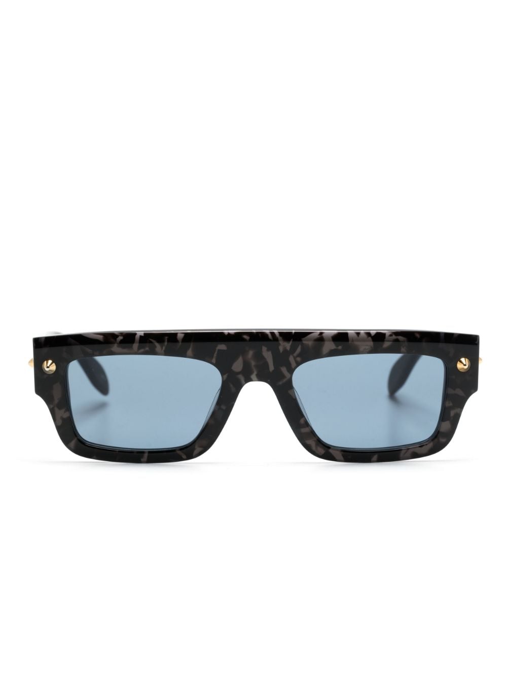 Alexander McQueen marble-pattern square-frame sunglasses - Black von Alexander McQueen