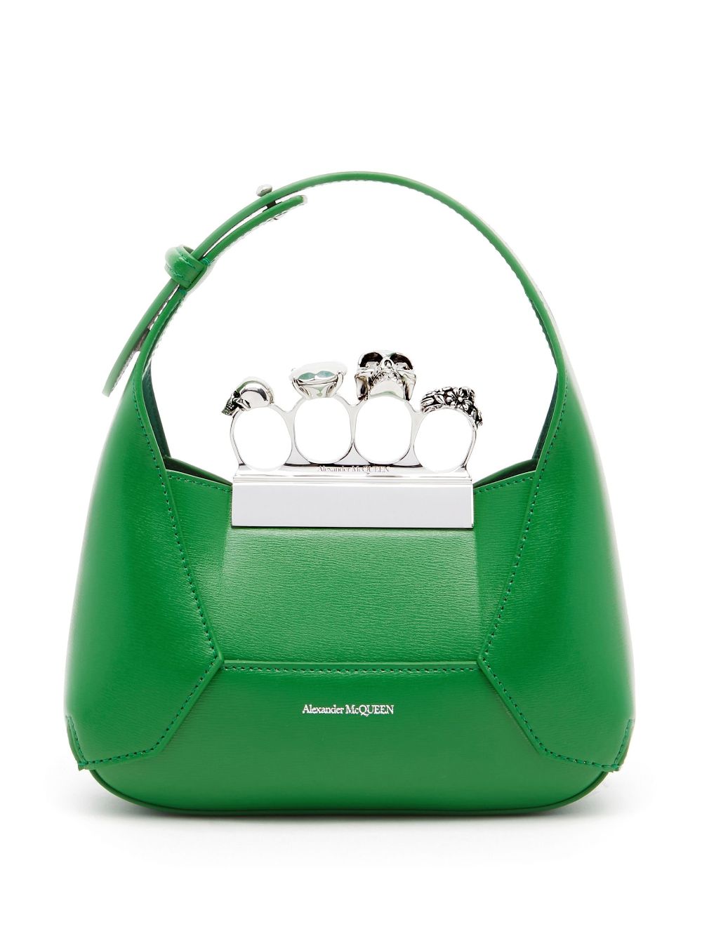 Alexander McQueen mini Jewelled Hobo leather bag - Green von Alexander McQueen