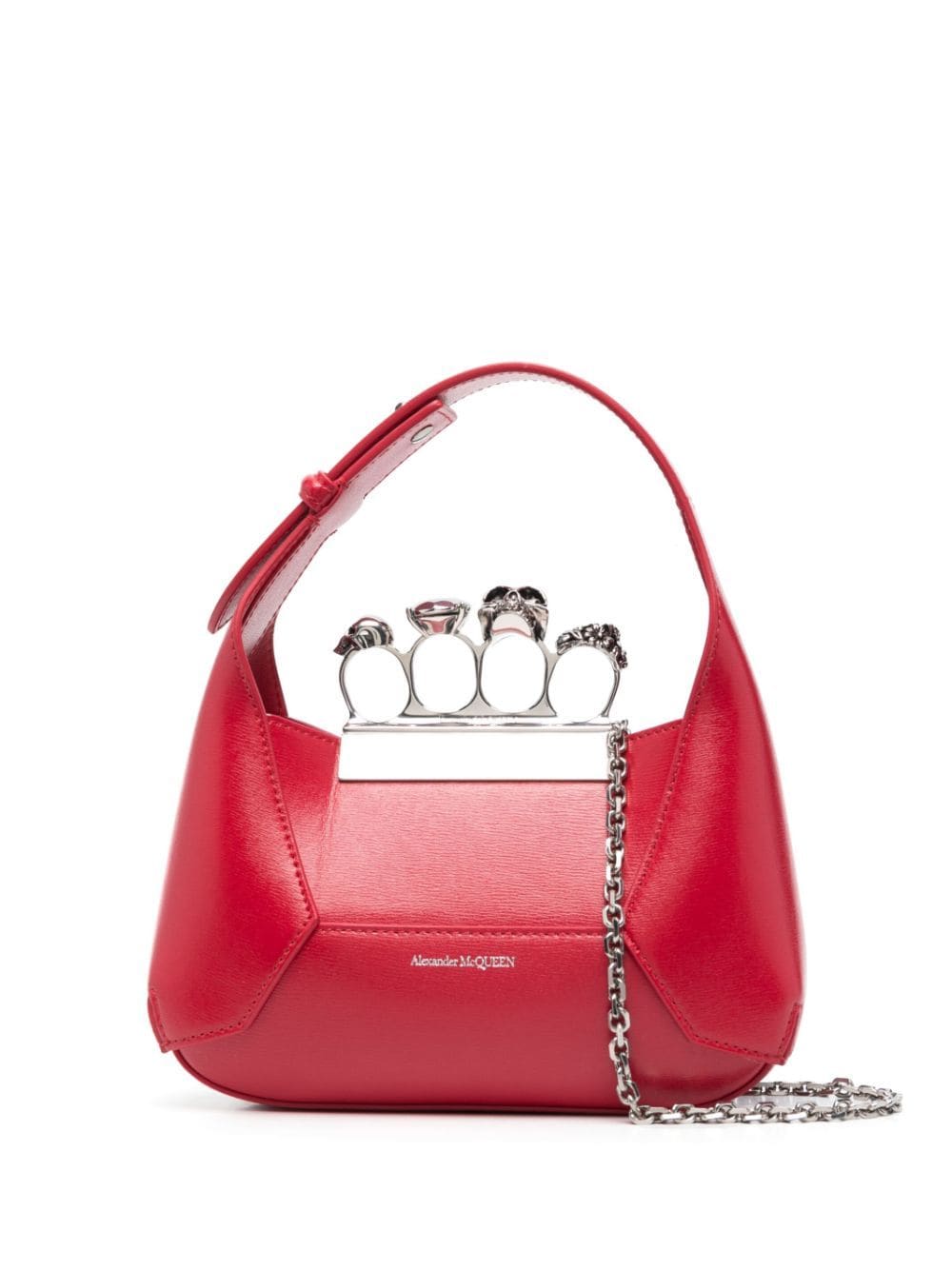 Alexander McQueen The Jewelled leather mini bag - Red von Alexander McQueen