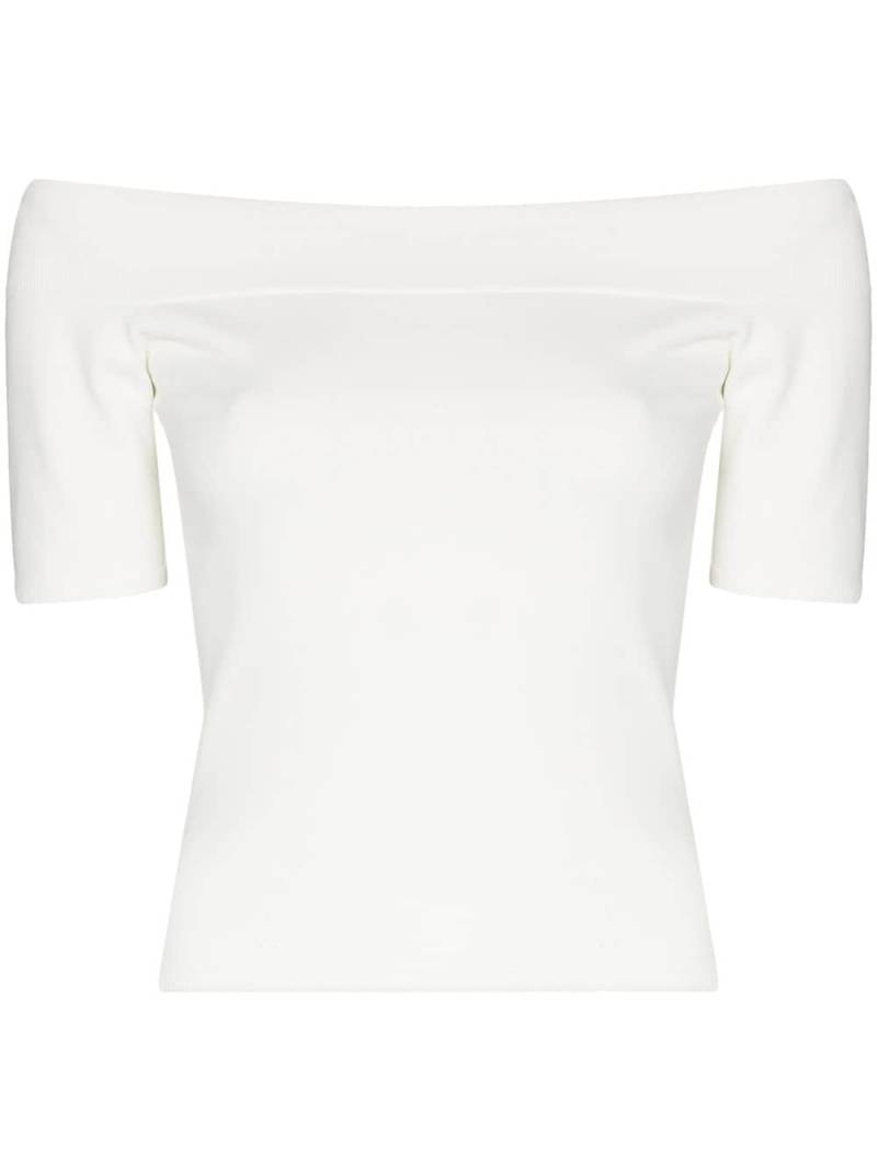 Alexander McQueen off-shoulder T-shirt - White von Alexander McQueen