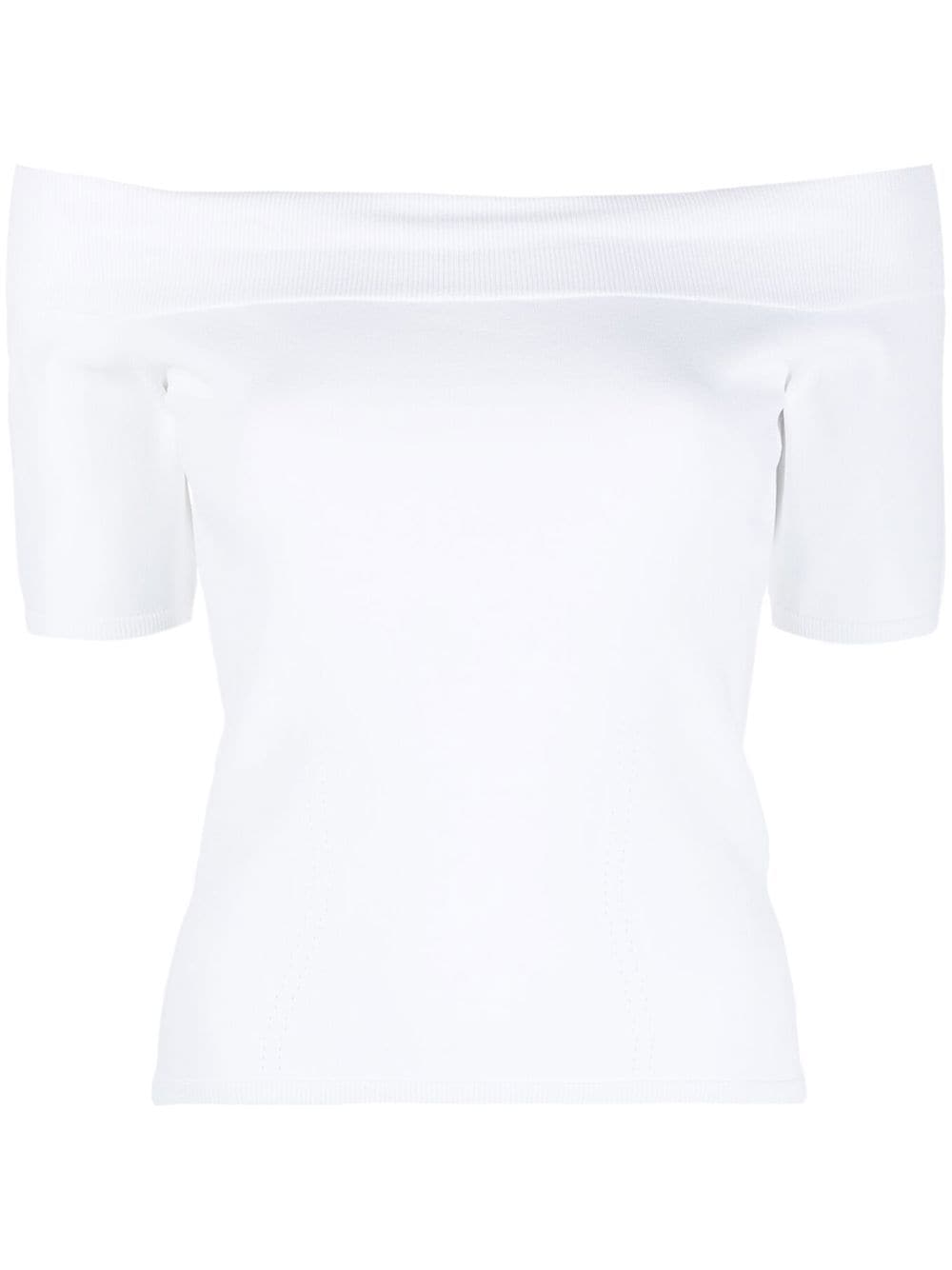 Alexander McQueen off-shoulder T-shirt - White von Alexander McQueen