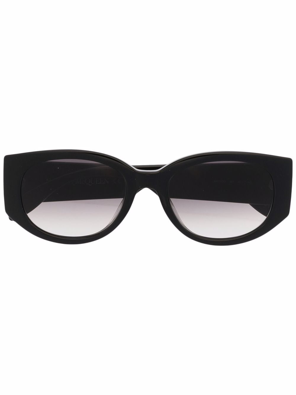 Alexander McQueen oval-frame logo-print sunglasses - Black von Alexander McQueen
