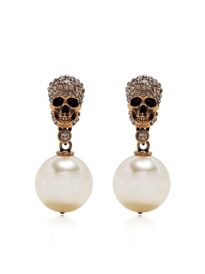 Alexander McQueen pavé skull earrings - Gold von Alexander McQueen