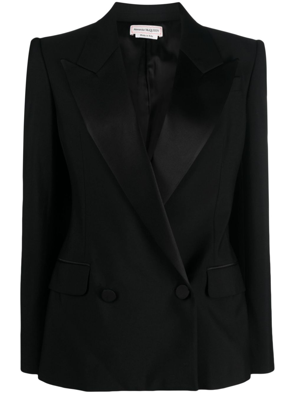 Alexander McQueen peak-lapel double-breasted wool blazer - Black von Alexander McQueen