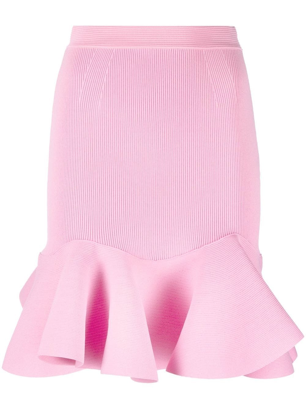 Alexander McQueen peplum hem ribbed miniskirt - Pink von Alexander McQueen