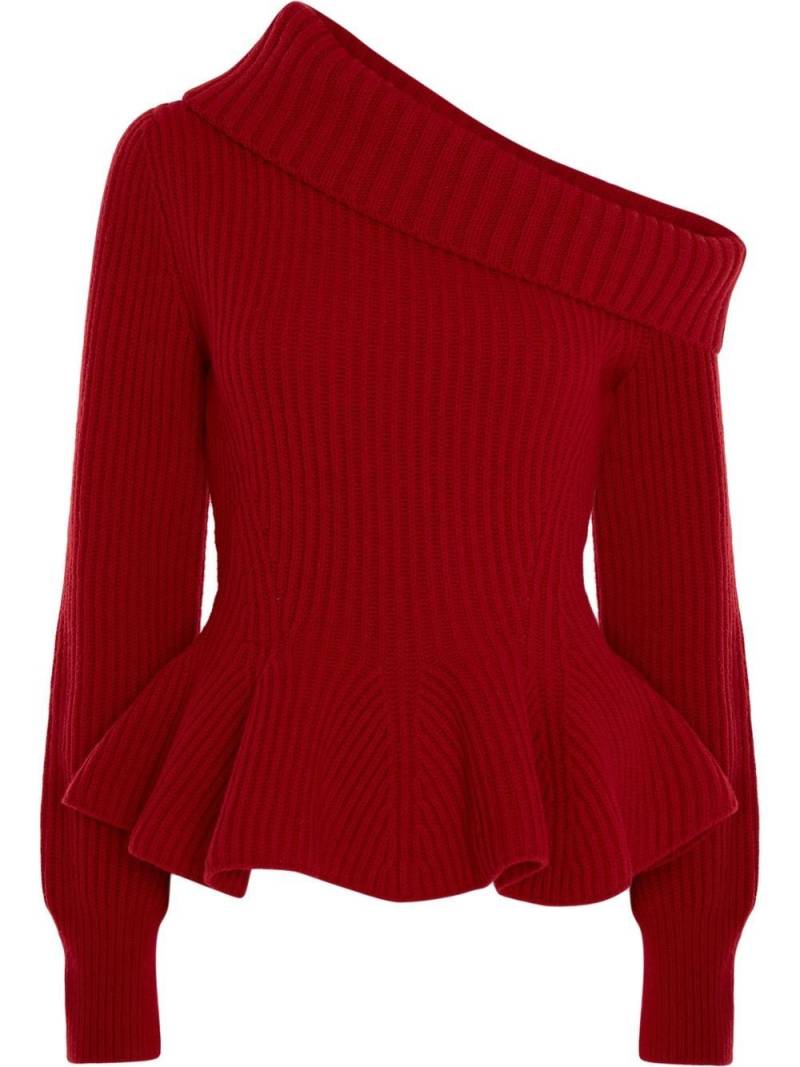 Alexander McQueen peplum waist knitted jumper - Red von Alexander McQueen