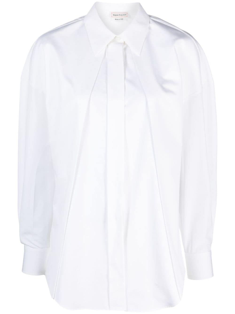 Alexander McQueen pleated cotton-poplin shirt - White von Alexander McQueen