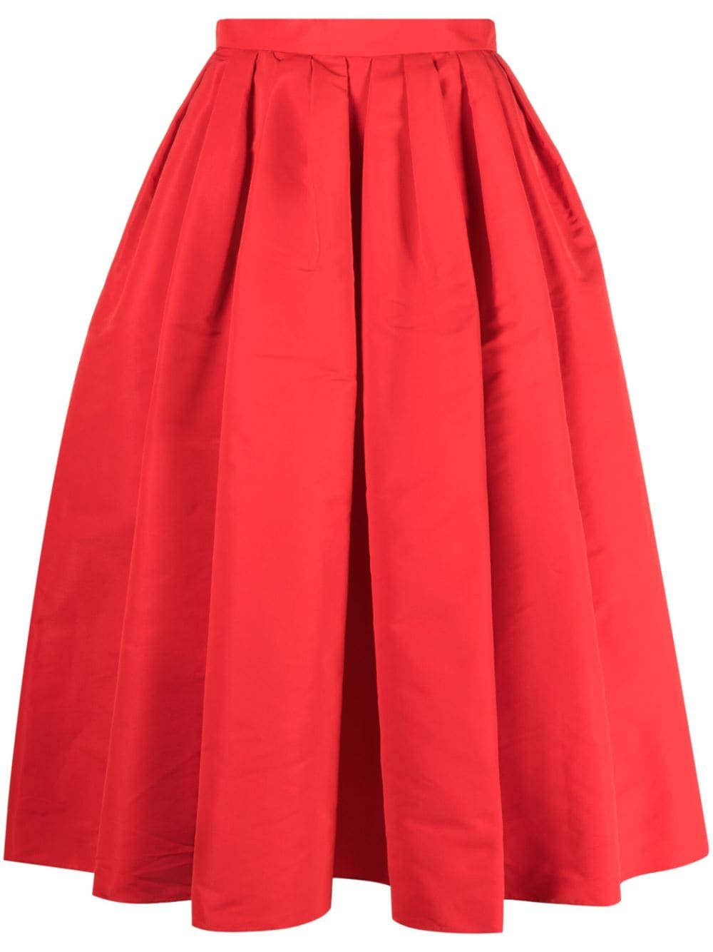 Alexander McQueen pleated faille midi skirt - Red von Alexander McQueen